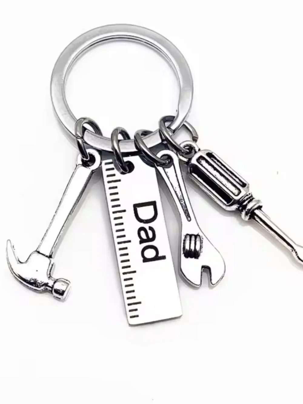 Dad Tool Keychain Gift for Father’s Day | Mini Hammer Screwdriver Wrench Keyring